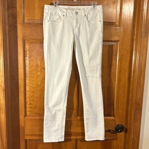 American Eagle White Skinny 5 Pocket Jeans Size 6-EUC